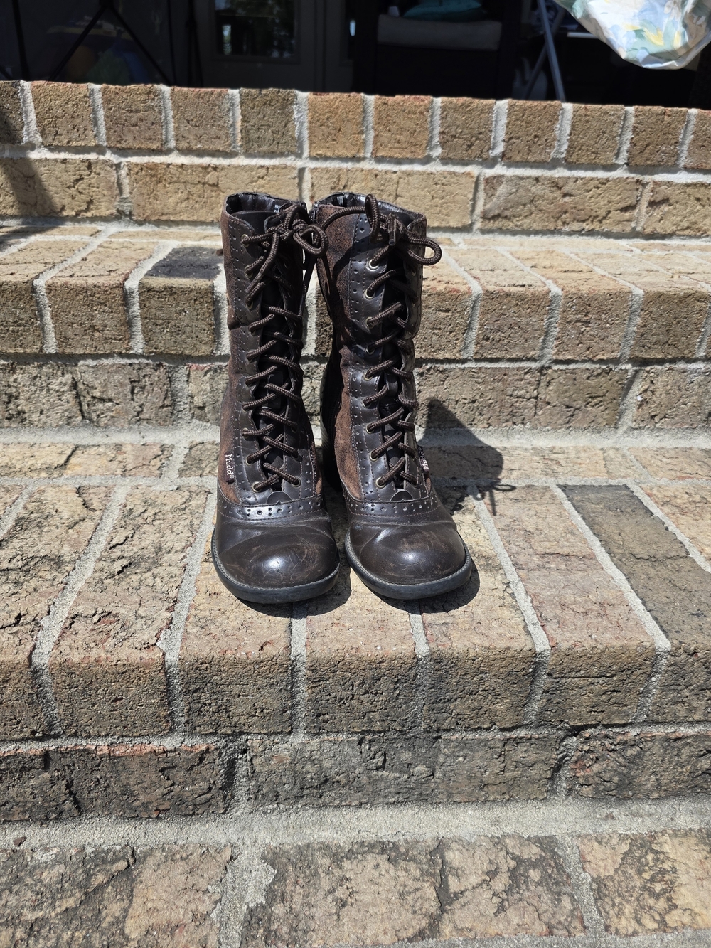 Vintage Mudd Women's Dark Brown Lace-Up Combat Boots